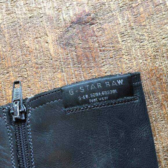 G Star Raw Footwear Leather Knee High Boot Womens 41 10 Black G.S.Raw 3301 Goth - Picture 3 of 7